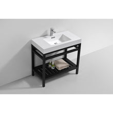 Load image into Gallery viewer, Kubebath AC36-BK Cisco 36&quot; Stainless Steel Console with Acrylic Sink - Matt Black
