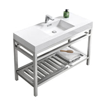 Load image into Gallery viewer, Kubebath AC48 Cisco 48&quot; Stainless Steel Console with Acrylic Sink - Chrome