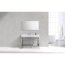 Load image into Gallery viewer, Kubebath AC48 Cisco 48&quot; Stainless Steel Console with Acrylic Sink - Chrome