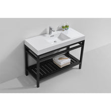 Load image into Gallery viewer, Kubebath AC48-BK Cisco 48&quot; Stainless Steel Console with Acrylic Sink - Matt Black