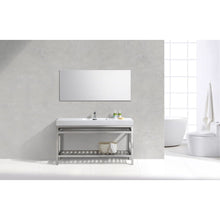 Load image into Gallery viewer, Kubebath AC60S Cisco 60&quot; Single Sink Stainless Steel Console with Acrylic Sink - Chrome