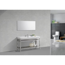 Load image into Gallery viewer, Kubebath AC60S Cisco 60&quot; Single Sink Stainless Steel Console with Acrylic Sink - Chrome