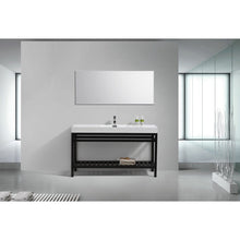 Load image into Gallery viewer, Kubebath AC60S-BK Cisco 60&quot; Single Sink Stainless Steel Console with Acrylic Sink - Matt Black