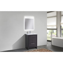 Load image into Gallery viewer, Kubebath AD624WB Dolce 24″ Gray Oak Modern Bathroom Vanity with White Quartz Counter-Top