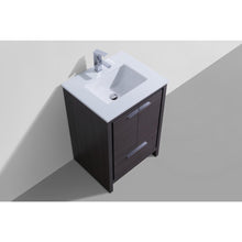 Load image into Gallery viewer, Kubebath AD624WB Dolce 24″ Gray Oak Modern Bathroom Vanity with White Quartz Counter-Top