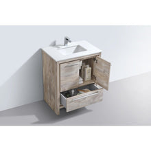 Load image into Gallery viewer, Kubebath AD630NW Dolce 30″ Nature  Wood Modern Bathroom Vanity with White Quartz Counter-Top