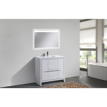 Load image into Gallery viewer, Kubebath AD636GW Dolce 36″ High Gloss White Modern Bathroom Vanity with White Quartz Counter-Top