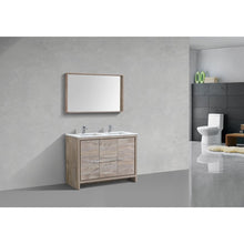 Load image into Gallery viewer, Kubebath AD648DNW Dolce 48″ Double Sink Nature Wood  Modern Bathroom Vanity with White Quartz Counter-Top