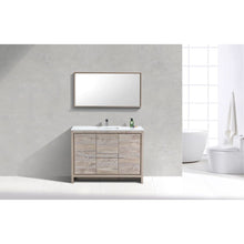 Load image into Gallery viewer, Kubebath AD648SNW Dolce 48″ Nature Wood Modern Bathroom Vanity with White Quartz Counter-Top