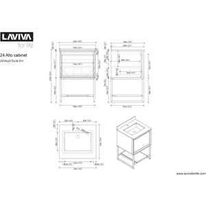 LAVIVA 313SMR-24W-WQ Alto 24 - White Cabinet + White Quartz Countertop