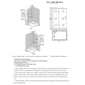 Maya Bath 211 Anzio-Black-Left Steam Shower