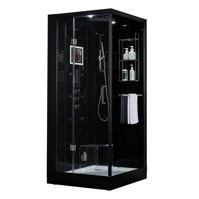 Maya Bath 203 Arezzo-Black-Left Steam Shower