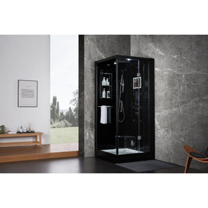 Maya Bath 201 Arezzo-Black-Right Steam Shower