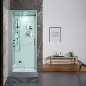 Maya Bath 202 Arezzo-White-Left Steam Shower