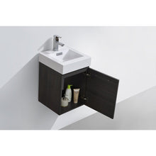 Load image into Gallery viewer, Kubebath BSL16-GO Bliss 16&quot; Gray Oak Wall Mount Modern Bathroom Vanity