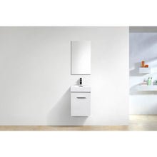 Load image into Gallery viewer, Kubebath BSL16-GW Bliss 16&quot; High Gloss White Wall Mount Modern Bathroom Vanity