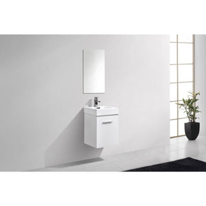 Kubebath BSL16-GW Bliss 16" High Gloss White Wall Mount Modern Bathroom Vanity