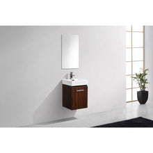 Load image into Gallery viewer, Kubebath BSL16-WNT Bliss 16&quot; Walnut Wall Mount Modern Bathroom Vanity