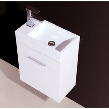 Load image into Gallery viewer, Kubebath BSL18-GW Bliss 18&quot; High Gloss White Wall Mount Modern Bathroom Vanity