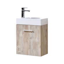 Load image into Gallery viewer, Kubebath BSL18-NW Bliss 18&quot; Nature Wood Wall Mount Modern Bathroom Vanity