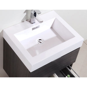 Kubebath BSL24-GO Bliss 24" Gray Oak Wall Mount Modern Bathroom Vanity