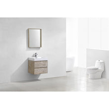 Load image into Gallery viewer, Kubebath BSL24-NW Bliss 24&quot; Nature Wood Wall Mount Modern Bathroom Vanity