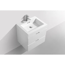 Load image into Gallery viewer, Kubebath BSL24-GW Bliss 24&quot; High Gloss White Wall Mount Modern Bathroom Vanity
