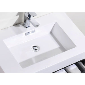 Kubebath BSL30-BK Bliss 30" Black Wall Mount Modern Bathroom Vanity