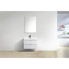 Load image into Gallery viewer, Kubebath BSL30-GW Bliss 30&quot; High Gloss White Wall Mount Modern Bathroom Vanity