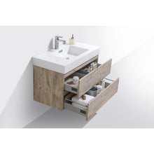 Load image into Gallery viewer, Kubebath BSL36-NW Bliss 36&quot; Nature Wood Wall Mount Modern Bathroom Vanity