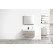 Load image into Gallery viewer, Kubebath BSL36-NW Bliss 36&quot; Nature Wood Wall Mount Modern Bathroom Vanity
