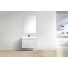 Load image into Gallery viewer, Kubebath BSL36-GW Bliss 36&quot; High Gloss White Wall Mount Modern Bathroom Vanity