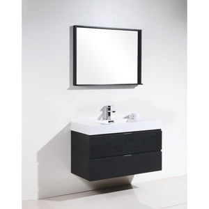 Kubebath BSL40-BK Bliss 40" Black Wall Mount Modern Bathroom Vanity