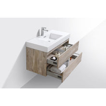 Load image into Gallery viewer, Kubebath BSL40-NW Bliss 40&quot; Nature Wood Wall Mount Modern Bathroom Vanity