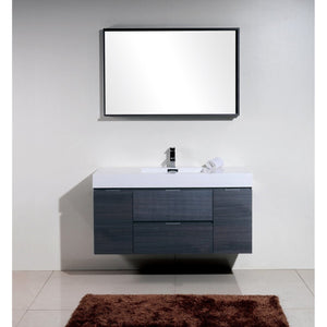 Kubebath BSL48-GO Bliss 48" Gray Oak Wall Mount Modern Bathroom Vanity