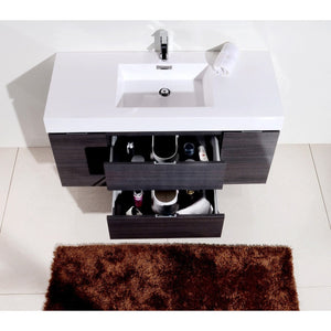Kubebath BSL48-GO Bliss 48" Gray Oak Wall Mount Modern Bathroom Vanity