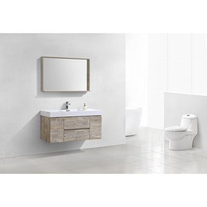 Kubebath BSL48-NW Bliss 48" Nature Wood Wall Mount Modern Bathroom Vanity