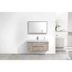 Kubebath BSL48-NW Bliss 48" Nature Wood Wall Mount Modern Bathroom Vanity