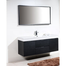 Load image into Gallery viewer, Kubebath BSL60S-BK Bliss 60&quot; Single Sink Black Wall Mount Modern Bathroom Vanity