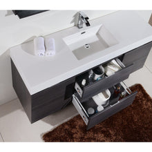 Load image into Gallery viewer, Kubebath BSL60S-GO Bliss 60&quot; Single Sink Gray Oak Wall Mount Modern Bathroom Vanity