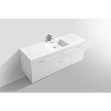 Load image into Gallery viewer, Kubebath BSL60S-GW Bliss 60&quot; Single Sink High Gloss White Wall Mount Modern Bathroom Vanity