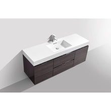 Load image into Gallery viewer, Kubebath BSL60S-HGGO Bliss 60&quot; Single Sink High Gloss Gray Oak Wall Mount Modern Bathroom Vanity