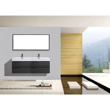 Load image into Gallery viewer, Kubebath BSL72D-GO Bliss 72&quot; Double Sink Gray Oak Wall Mount Modern Bathroom Vanity