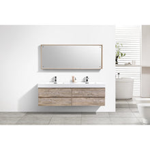 Load image into Gallery viewer, Kubebath BSL72D-NW Bliss 72&quot; Double Sink Nature Wood Wall Mount Modern Bathroom Vanity