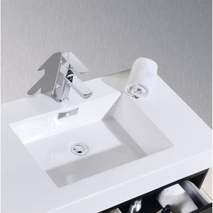 Kubebath BSL80D-BK Bliss 80" Double Sink Black Wall Mount Modern Bathroom Vanity