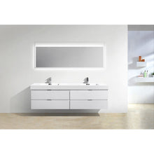 Load image into Gallery viewer, Kubebath BSL80D-GW Bliss 80&quot; Double Sink High Gloss White Wall Mount Modern Bathroom Vanity