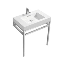 Load image into Gallery viewer, Kubebath CH30 Haus 30&quot; Stainless Steel Console w/ White Acrylic Sink - Chrome