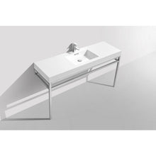Load image into Gallery viewer, Kubebath CH60S Haus 60&quot; Single Sink Stainless Steel Console w/ White Acrylic Sink - Chrome