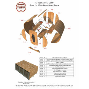 Dundalk Barrel Sauna Canadian Timber Harmony CTC22W