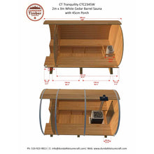 Load image into Gallery viewer, Dundalk Barrel Sauna Canadian Timber Tranquility CTC2345W